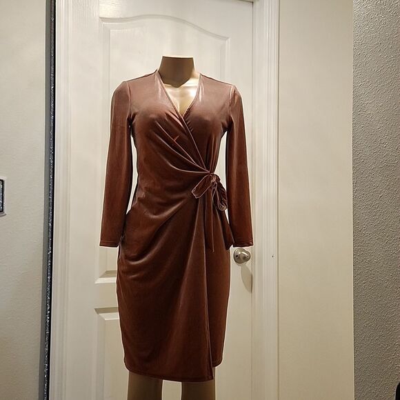 BRAND NEW ANNE KLEIN WOMEN'S VELVET SHORT LONG SLEEVE SHEATH DRESS - Picture 11 of 14